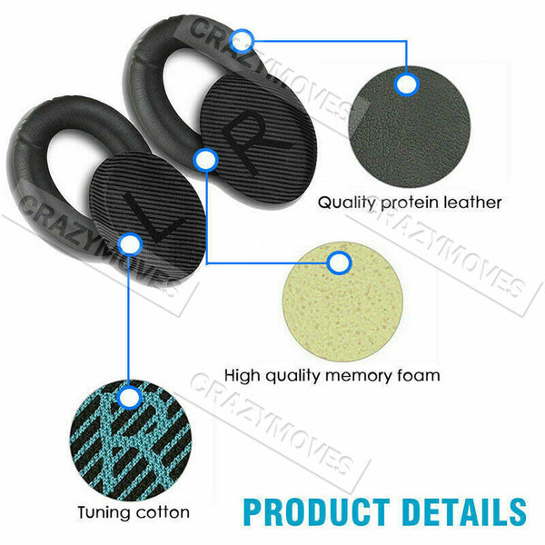 Replacement Ear Pads Cushions for Bose Quiet Comfort 35 QC35 II/I 25 15 VIC - Lets Party