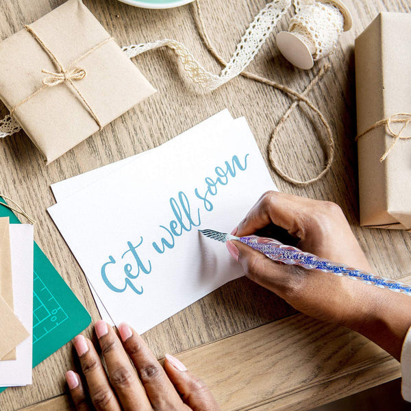 1/2X Glass Dipping Dip Fountain Pen Crystal Signature Ink Filling Calligraphy AU