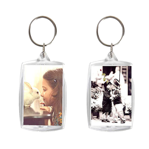 5pcs Clear Acrylic Blank Photo Picture Frame Key Ring Keychain Keyring Gift AUS