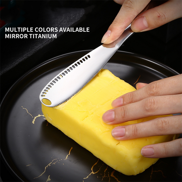 Stainless Steel Butter Knife Cold Hard Butter Serrated Edge Spreader Cheese Jam