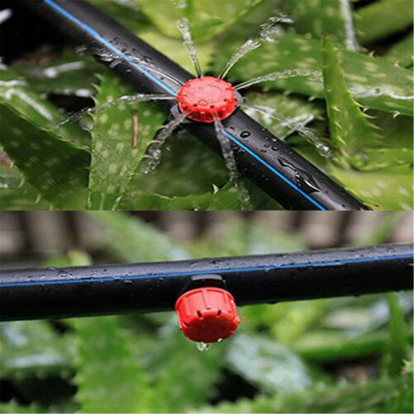 100x Adjustable Irrigation Micro Flow Dripper Drip Head Garden Hose Sprinklers