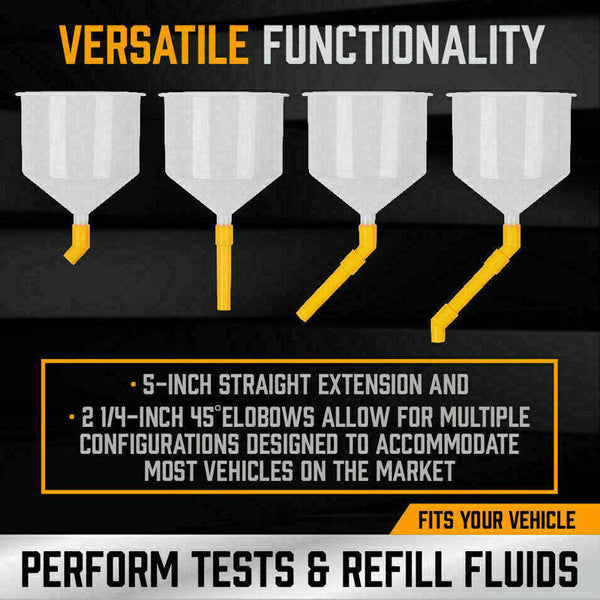 19Pc Spill Proof Radiator Coolant Refilling Funnel Kit Car W/t Universal Adaptor