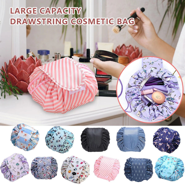 Lazy Drawstring Cosmetic Travel Magic Storage Make Up Bag Pouch Toiletry Case AU