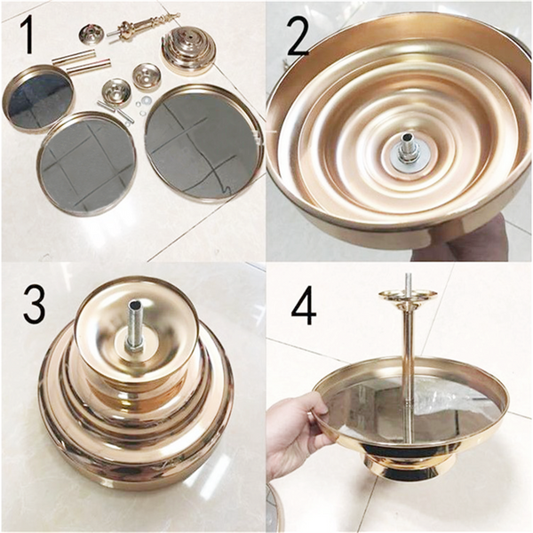 1/2/3 Tiers Mirror Top Cake Stands Rack Metal Cake Holder Wedding Party Display