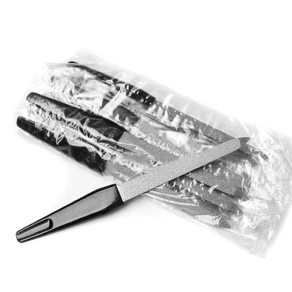 5PCS Double Sided Nail Files Stainless Steel Plastic Handle Metal File AU Stock - Lets Party