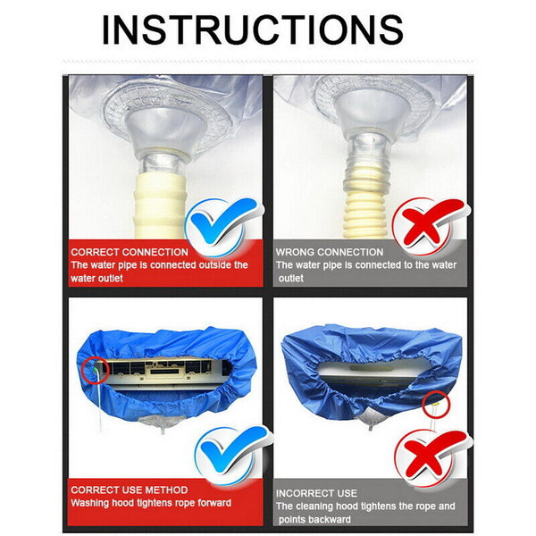 Air Conditioner Cleaning Covers Dust Washing Clean Protectors Bags Waterproof AU