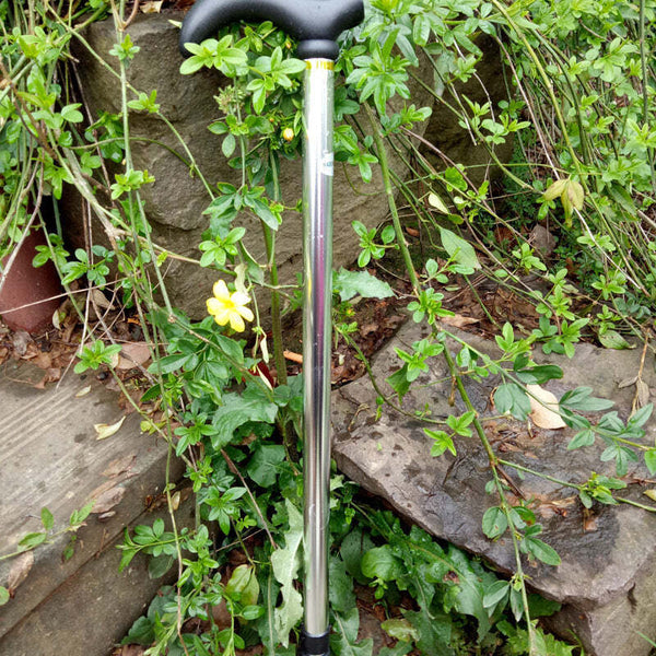 Aluminium Metal Walking Stick Travel Folding Adjustable Compact Cane Pole AU