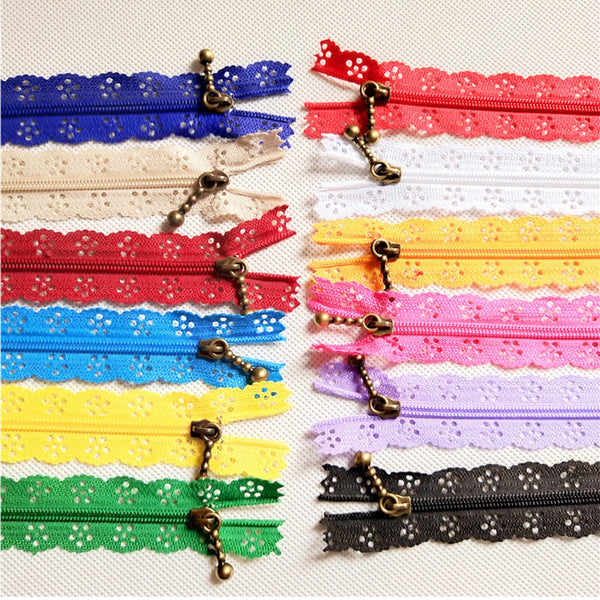 20X Lace Edge Puller Zip Tailor Zipper Mixed Color Sewing Tool Craft Nylon New