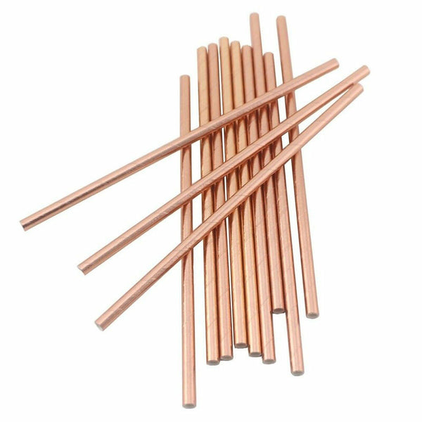 100x Colourful Paper Drinking Straws Straw FOIL Metallic Striped Party Wedding