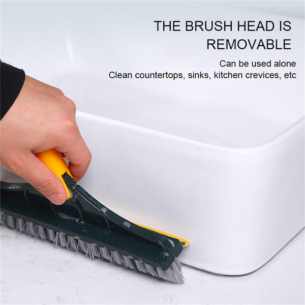 2 in 1 Floor Brush Scrub Brush with Long Handle Bathroom Wiper W/ 120 Degree #T - Lets Party