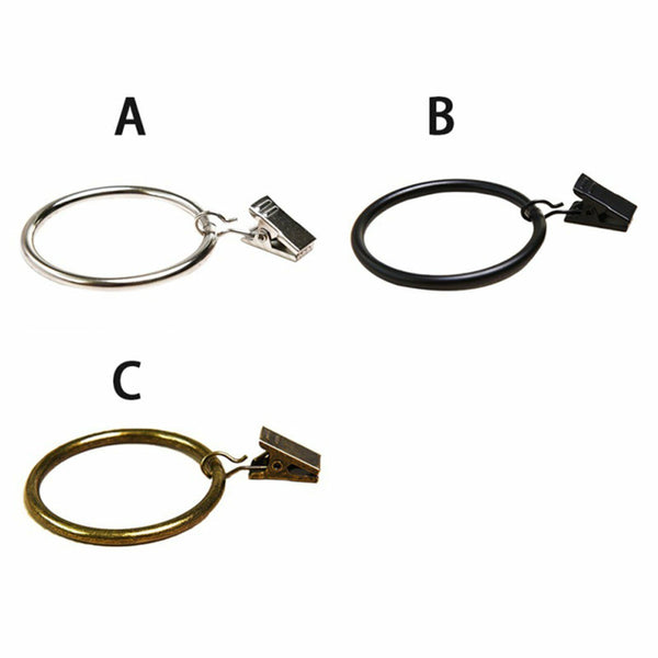 10pc Multipurpose Window Curtain Clothes Metal Clips Rings Hook Hanging 3 Colors