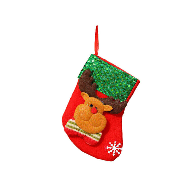 Christmas Stocking Socks Ornament Xmas Tree Party Hanging Gift Candy Bags Decor