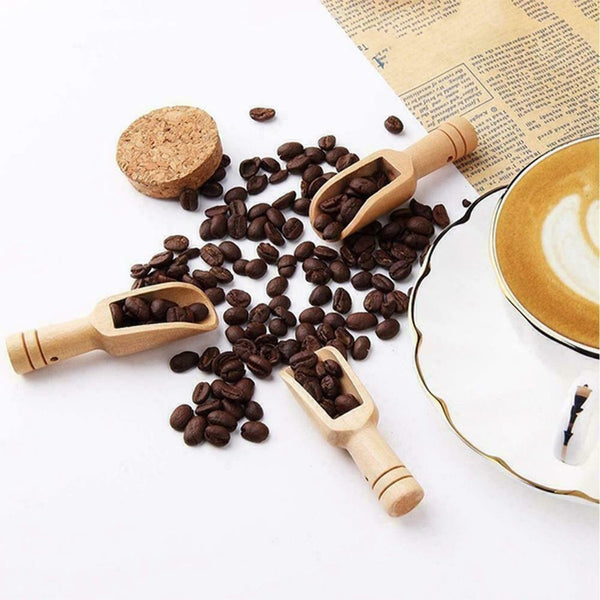 1/2/4/10 PCS Wooden Small Little Mini Scoop Salt Sugar Coffee Spoon Kitchen Tool