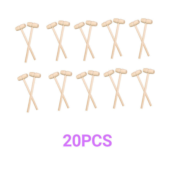 1-50X Wooden Mini Hammer Mallet Kids Flat Head Toy Carving DIY Ornaments Toy AU