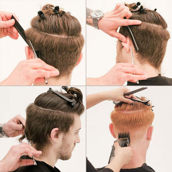 12pcs Black Hair Clip Plastic Sectioning Styling Hairpins Set Hairdressing Tools