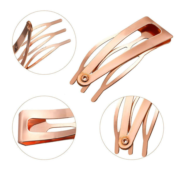 10PCS Metal Snap Barrettes Double-grip Hair Side Clips Hair Women Styling Tools