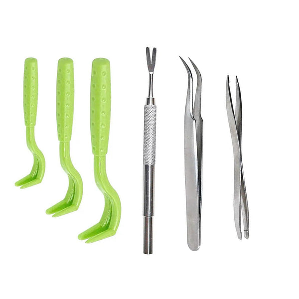 6pcs Pet Cat Dog Tick Remover Tool Stainless Steel Fleas Tweezers Clip Kit Set