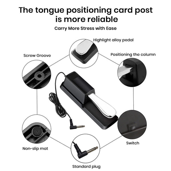 Piano Damper Sustain Pedal Foot Switch for Electric Yamaha Casio Roland Keyboard