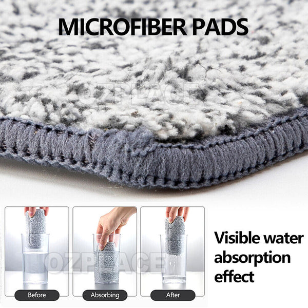 Mop Bucket Wet Dry Rinse Wash 360 Rotating Squeeze Flat Floor Cleaner with Pads - Lets Party