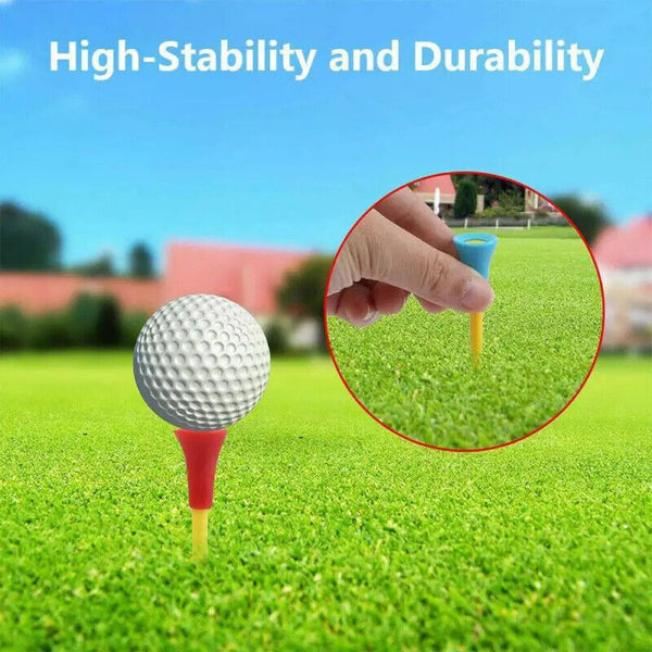 100Pack  83mm Golf Tees Multi Color Plastic With Rubber Cushion Top  Quality  AU