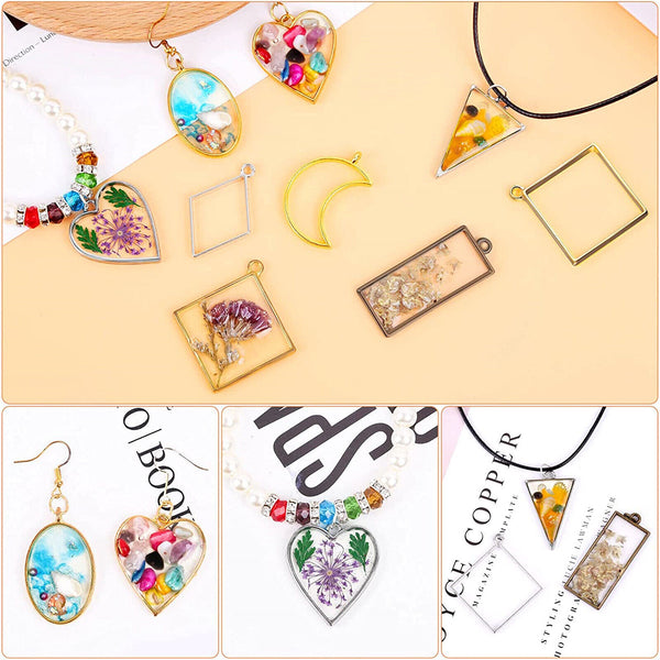 30-300X/set Open Bezel Pendants Charm Resin Molds for Jewelry Findings DIY Frame