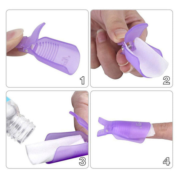 10-100X Plastic Nail Decor Decal Design Cap Clip UV Multicoloured Nail Tool Nail