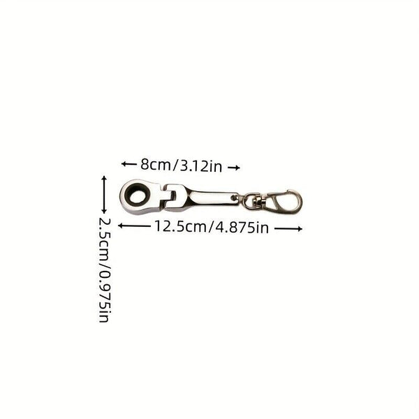Mini 10mm Ratchet Spanner Portable Wrench Key Ring Key Chain Multifuntional