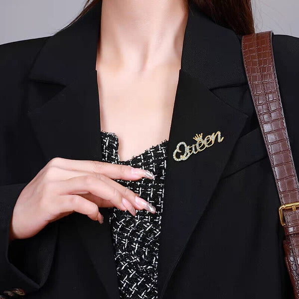 Fashion Diamond clothing pin English Letter Brooch For Women Jewelry Accessor-bf