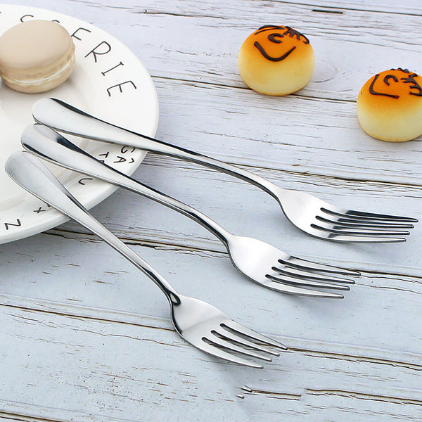 12PCS Stainless Steel Dinner Thick Forks 19.5cm Kitchen Tableware Cutlery Glossy