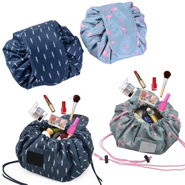 Lazy Drawstring Cosmetic Travel Magic Storage Make Up Bag Pouch Toiletry Case AU