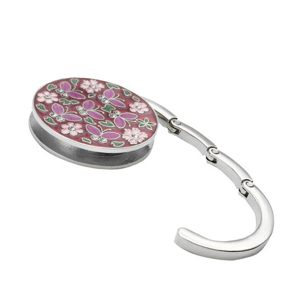 Floral Round Foldable Table Hook Bag Handbag Hanger Holder Tote Purse Metal AU