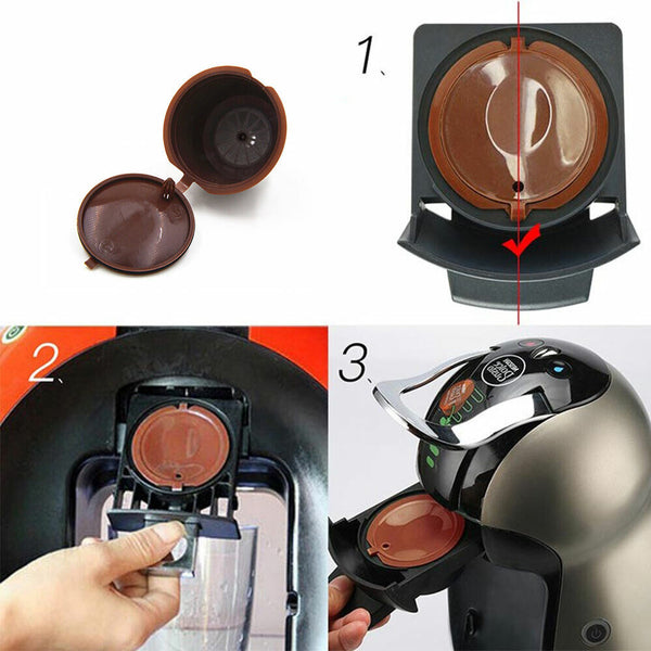 2 Sets Coffee Filter Pod Cup Nescafe Reusable Pod Capsule Refillable Dolce Gusto