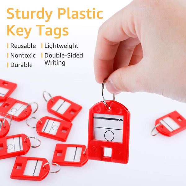 20pcs Plastic Key Ring Tags Name Tag Keyring Keychain Luggage Tags Colourful AU