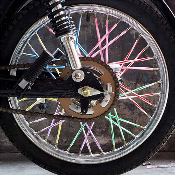 72PCS Bicycle Wheel Spoke Motorcycle Spoke Wrap Kit Bike Mountain Spoke Sleeve