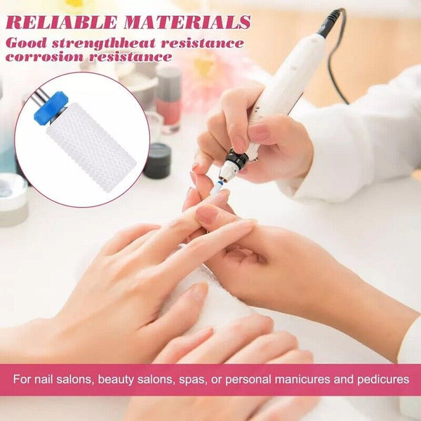 16x Ceramic Nail Drill Bits File Acrylic Manicure Pedicure Tools