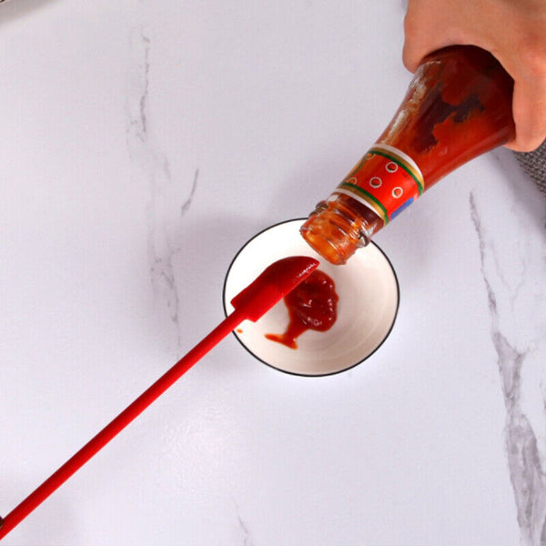 4x Silicone Mini Spatula Jar Scraper Scoop Tip Long Spatula Cosmetic Bottle B8A3