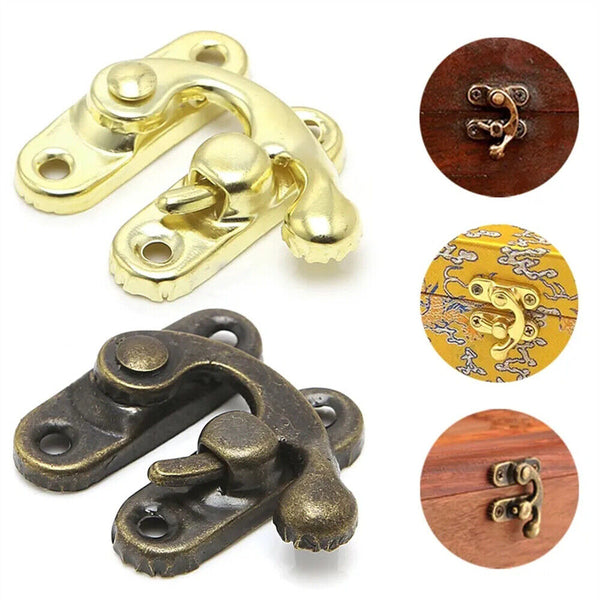 Antique Metal Catch Curved Buckle Horn Lock Clasp Hook Jewelry Box Pad ❤