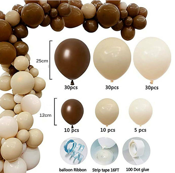 118 pcs Coffee Balloon Arch Garland Kit Set Baby Shower Wedding Birthday Party