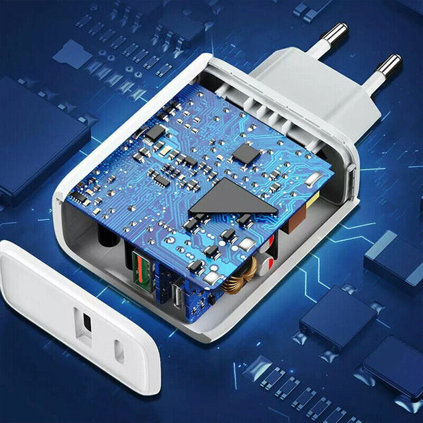 DUAL USB Wall Charger Fast PD Power Adapter Type C QC3.0 For Android iPhone iPad