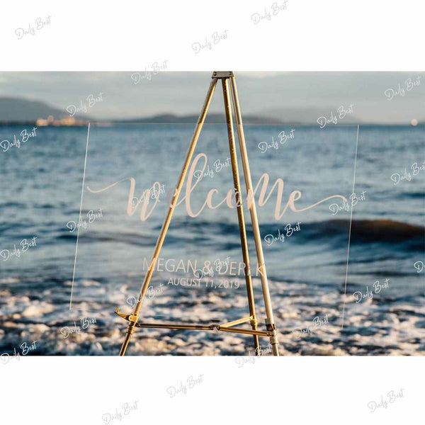 50x70cm Rectangle Acrylic Clear Board Wedding Welcome Sign Baby Shower Engageme