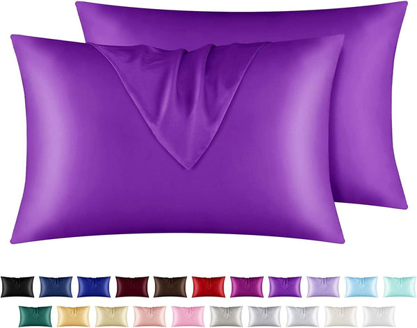 2xSatin PillowCase Bedroom Pillowcase Cushion Covers Home Decor Standard new