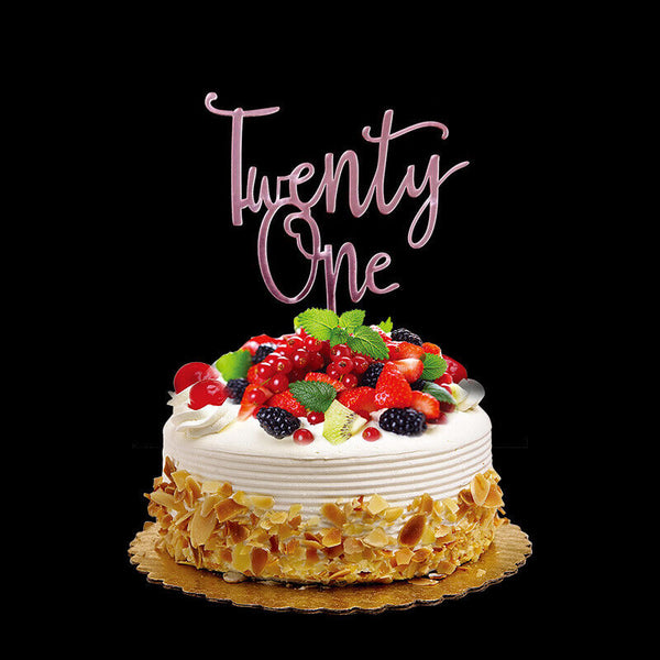 Twenty One 21st Birthday 21 Today Acrylic Cake Topper Happy Birthday Mirror New