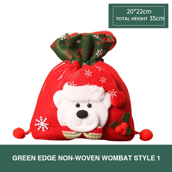 Christmas Candy Treat Bags Gift Wrapping Bag Xmas Party Drawstring Decor Bags AU