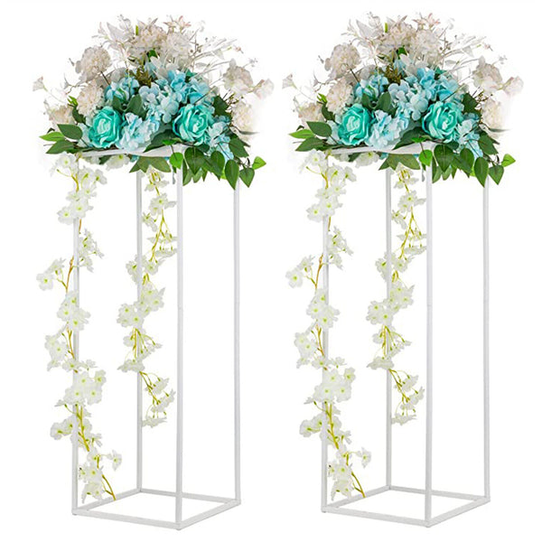 4PCSFlower Racks White Iron Plinth Wedding Decorations Geometric Box Party Stand