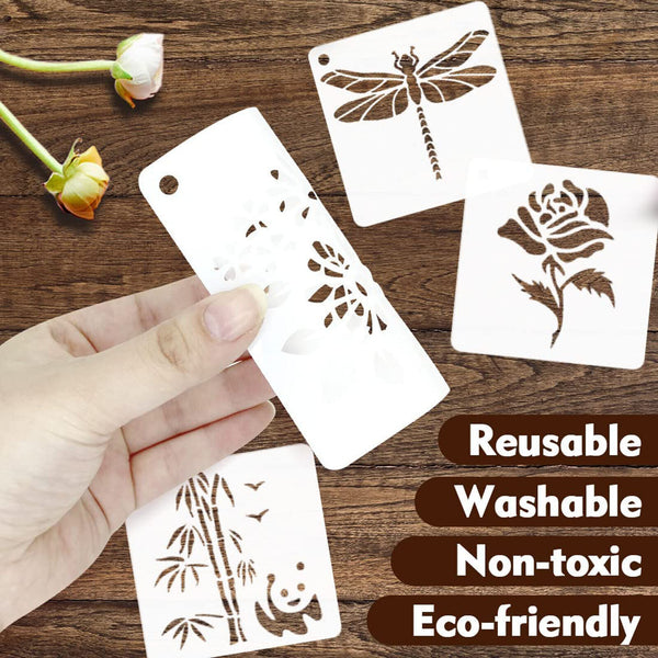 60X Flower Painting Stencils on Wood Canvas Reusable Stencil Art Template Fabric