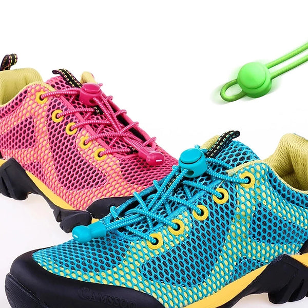 No Tie Shoe Laces Elastic Lock Lace System Lock Sports Shoelaces Runners Trainer - Lets Party