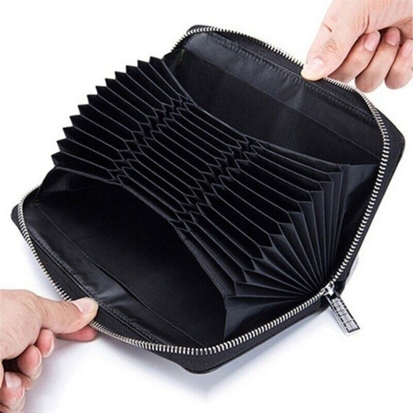Rfid Leather Antimagnetic Wallet Blocking 36 Slot Credit Card for Women Men Long