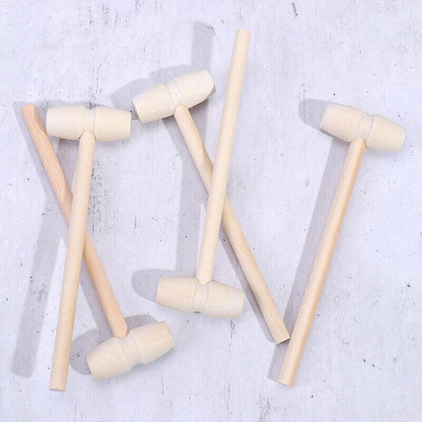 1-50X Wooden Mini Hammer Mallet Kids Flat Head Toy Carving DIY Ornaments Toy AU