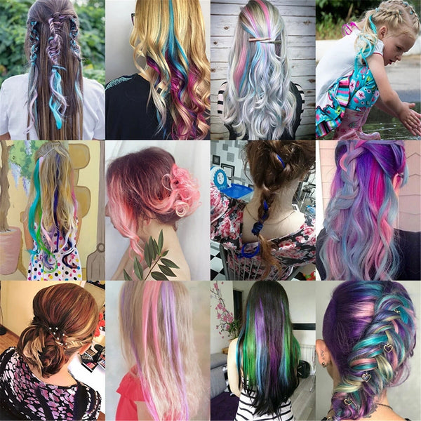 Clip On In Hair Extension Long Hair Coloured Synthetic Crochet Party Highlights