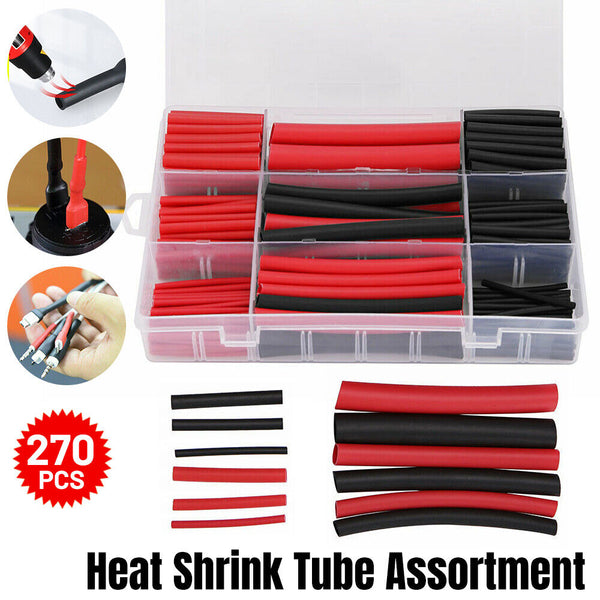 Heat Shrink Tubing Tube Assortment Wire Cable Insulation Sleeving Kit 270 pcs AU - Lets Party
